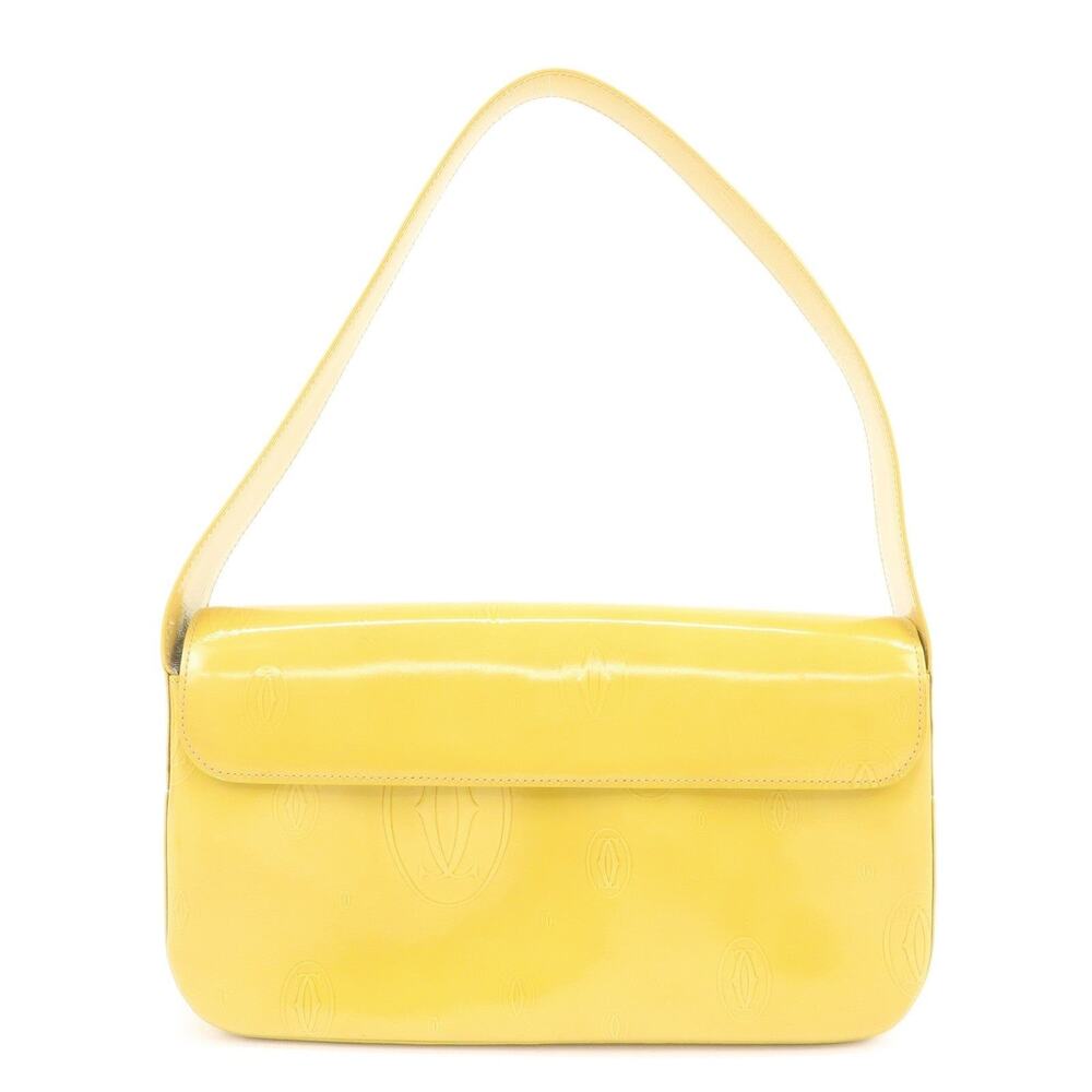 Cartier Happy Birthday Patent Leather Shoulder Bag Yellow
